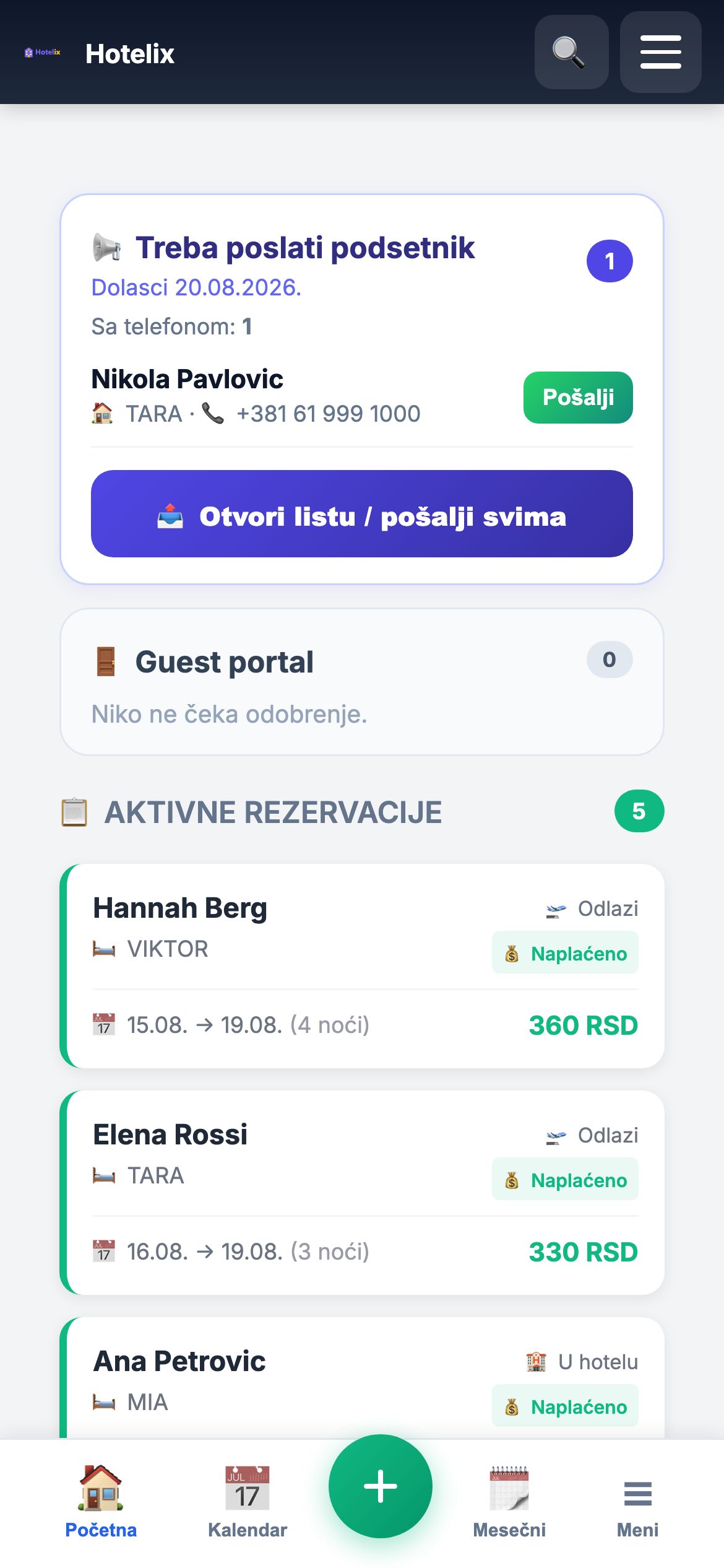 Hotelix na telefonu